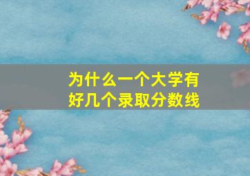 为什么一个大学有好几个录取分数线