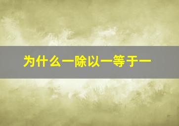 为什么一除以一等于一