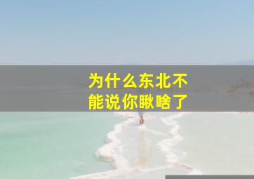 为什么东北不能说你瞅啥了