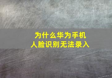 为什么华为手机人脸识别无法录入