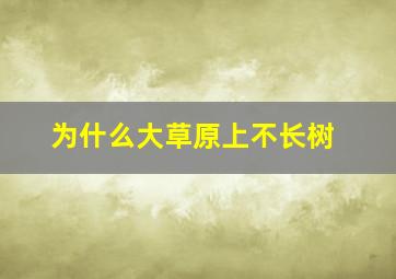 为什么大草原上不长树