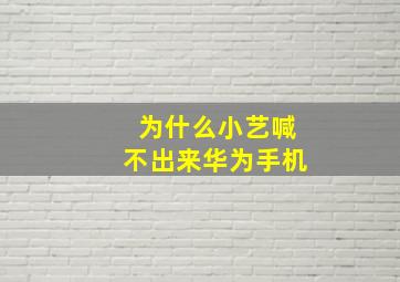 为什么小艺喊不出来华为手机