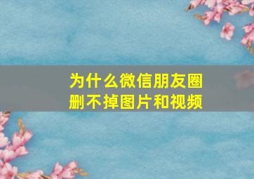 为什么微信朋友圈删不掉图片和视频