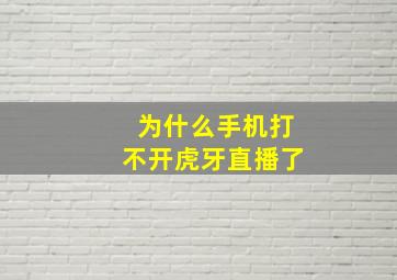 为什么手机打不开虎牙直播了