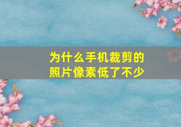 为什么手机裁剪的照片像素低了不少