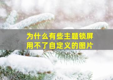 为什么有些主题锁屏用不了自定义的图片