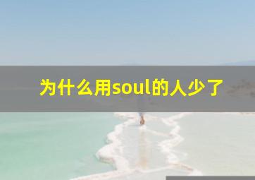 为什么用soul的人少了