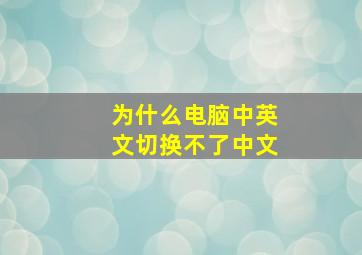 为什么电脑中英文切换不了中文