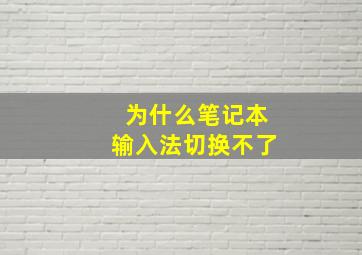 为什么笔记本输入法切换不了