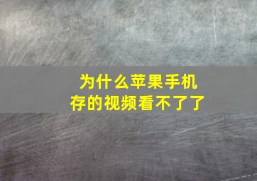 为什么苹果手机存的视频看不了了