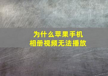 为什么苹果手机相册视频无法播放