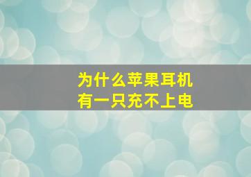 为什么苹果耳机有一只充不上电