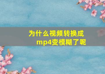 为什么视频转换成mp4变模糊了呢