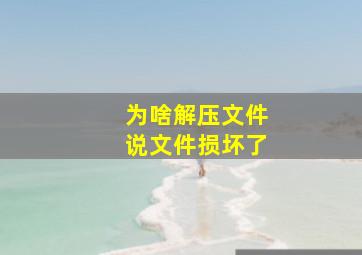 为啥解压文件说文件损坏了