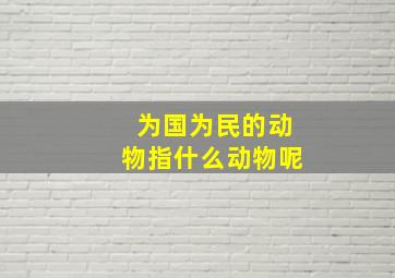 为国为民的动物指什么动物呢