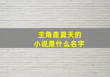 主角是夏天的小说是什么名字