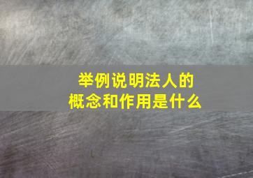 举例说明法人的概念和作用是什么