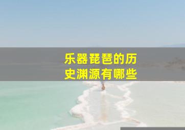 乐器琵琶的历史渊源有哪些