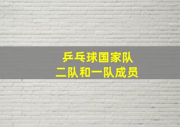 乒乓球国家队二队和一队成员