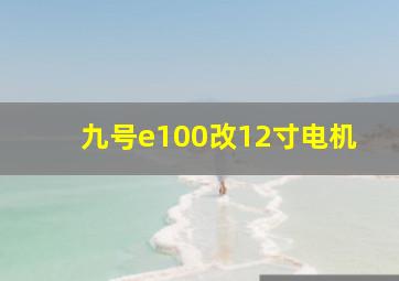 九号e100改12寸电机