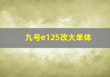 九号e125改大单体