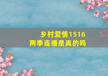 乡村爱情1516两季连播是真的吗