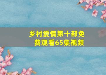 乡村爱情第十部免费观看65集视频