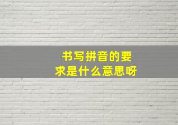 书写拼音的要求是什么意思呀