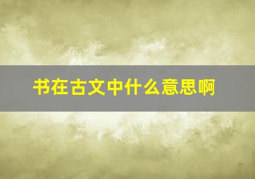 书在古文中什么意思啊