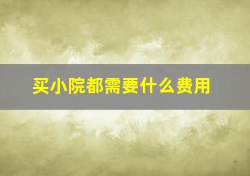 买小院都需要什么费用