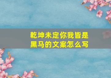 乾坤未定你我皆是黑马的文案怎么写