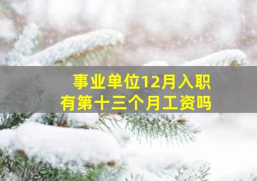 事业单位12月入职有第十三个月工资吗