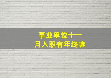 事业单位十一月入职有年终嘛