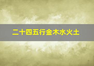 二十四五行金木水火土