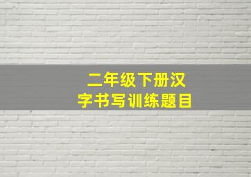 二年级下册汉字书写训练题目