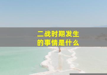 二战时期发生的事情是什么