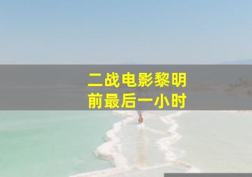 二战电影黎明前最后一小时