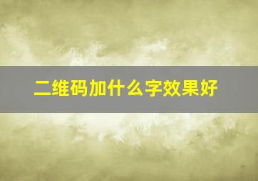 二维码加什么字效果好