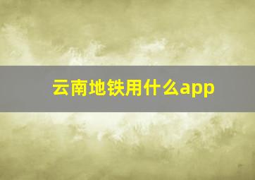 云南地铁用什么app