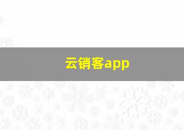 云销客app