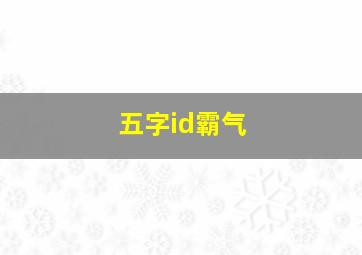 五字id霸气