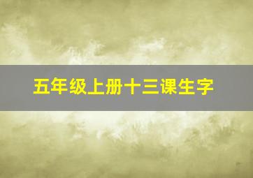 五年级上册十三课生字