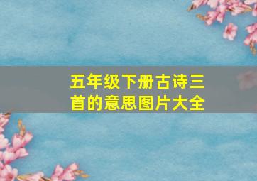 五年级下册古诗三首的意思图片大全