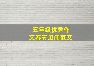 五年级优秀作文春节见闻范文