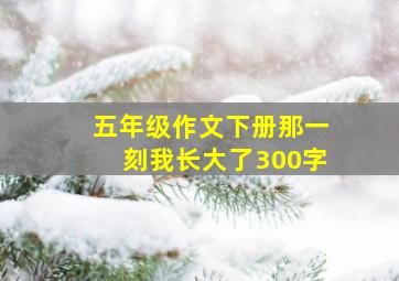 五年级作文下册那一刻我长大了300字