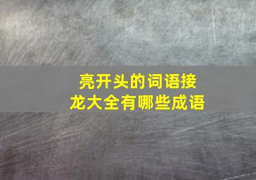 亮开头的词语接龙大全有哪些成语