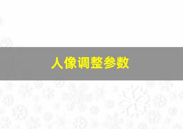 人像调整参数