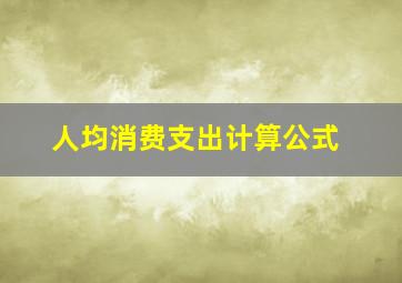 人均消费支出计算公式