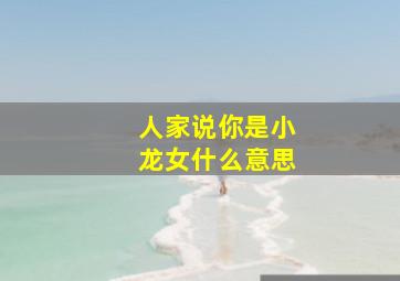 人家说你是小龙女什么意思