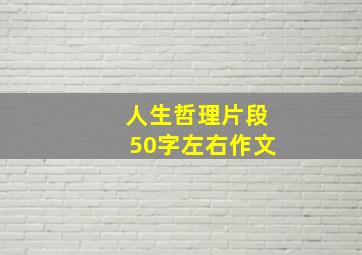 人生哲理片段50字左右作文